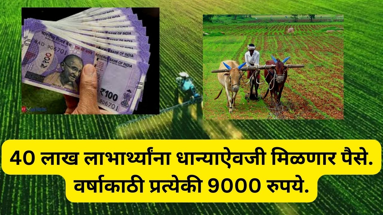 40 lakh Farmers will get Rs 9000 | 40 लाख लाभार्थ्यांना धान्याऐवजी मिळणार पैसे वर्षाकाठी प्रत्येकी 9000 रुपये.
